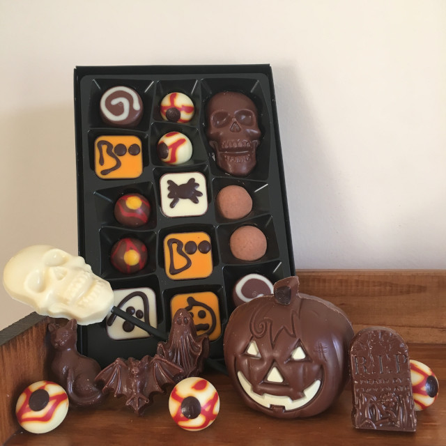 Halloween-themed chocolates from Hotel Chocolat (unwrapped)
